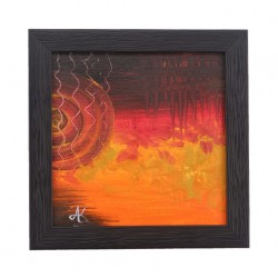 Wooden Framed 08x08 inch Hand painted painting on canvas by Maxwell